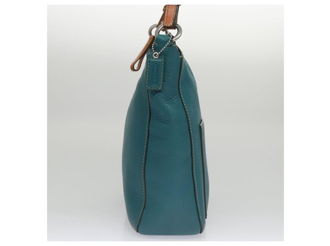 Borsa a spalla in pelle blu Coach Auth yk16171 - vista 4