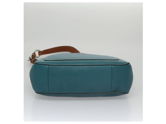 Borsa a spalla in pelle blu Coach Auth yk16171 - vista 5