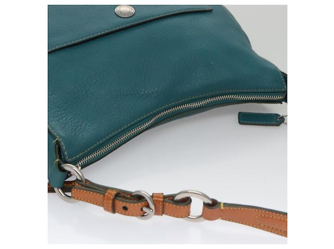 Borsa a spalla in pelle blu Coach Auth yk16171 - vista 6