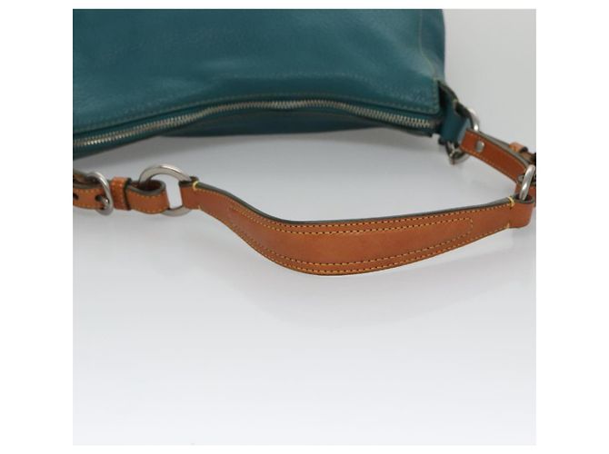 Borsa a spalla in pelle blu Coach Auth yk16171 - vista 7