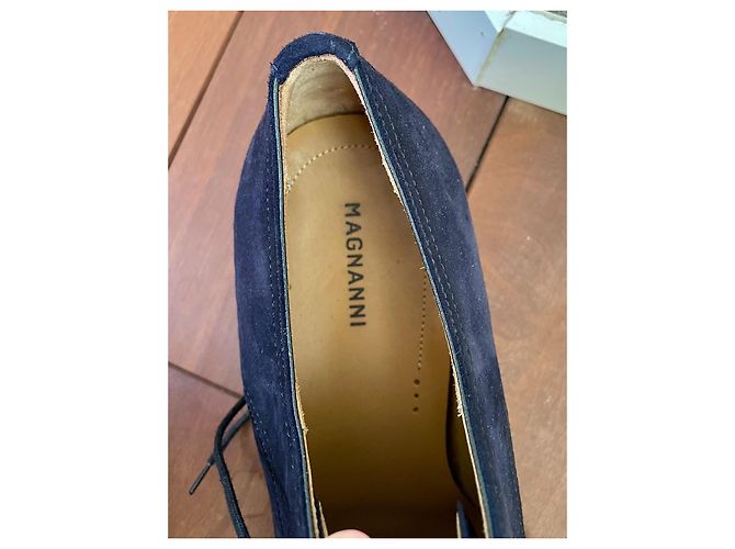 Autre Marque Magnanni Scarpe stringate in camoscio blu navy 41 - vista 5