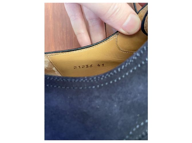Autre Marque Magnanni Scarpe stringate in camoscio blu navy 41 - vista 8