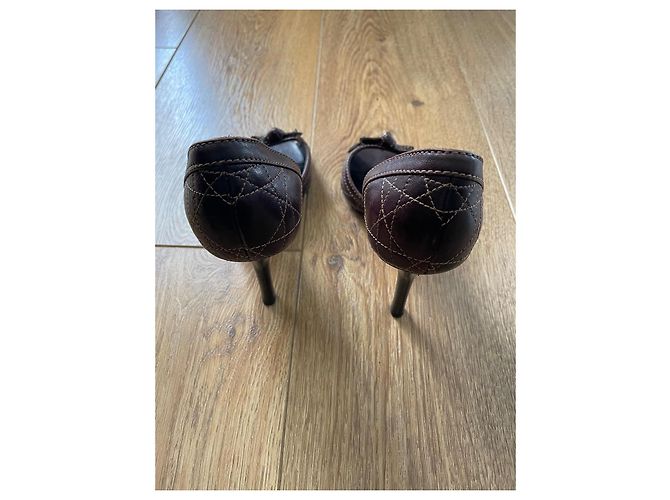 Christian Dior High Heels aus Lammleder Dunkelbraun - Ansicht 2