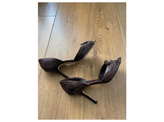 Christian Dior High Heels aus Lammleder Dunkelbraun - Ansicht 3