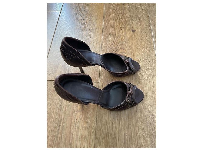 Christian Dior High Heels aus Lammleder Dunkelbraun - Ansicht 4