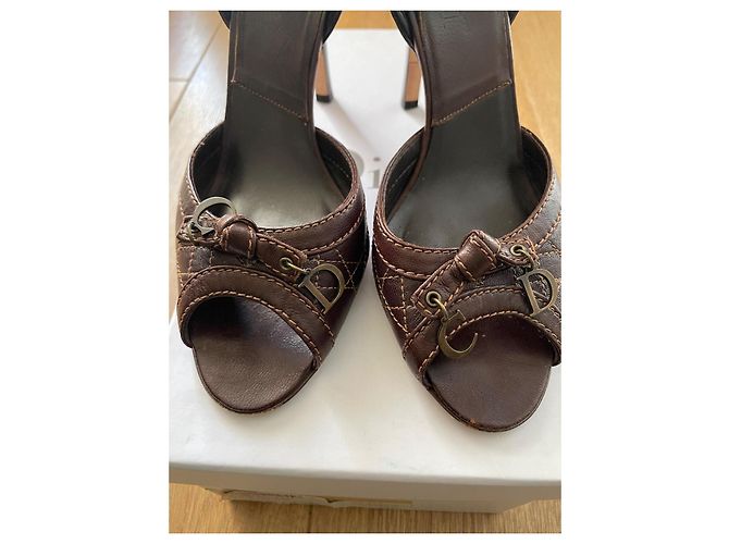 Christian Dior High Heels aus Lammleder Dunkelbraun - Ansicht 5