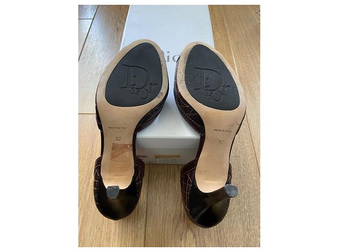 Christian Dior High Heels aus Lammleder Dunkelbraun - Ansicht 6