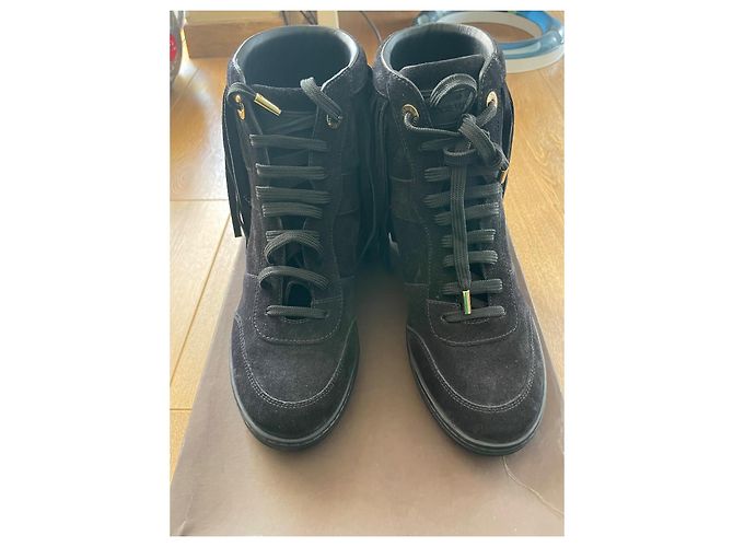 Louis Vuitton Millennium Wedge Sneaker Schwarz Leder - Ansicht 2