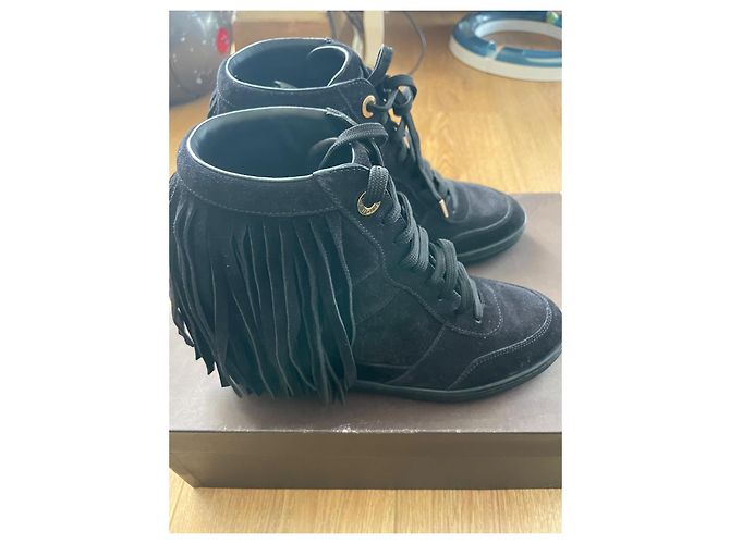 Louis Vuitton Millennium Wedge Sneaker Schwarz Leder - Ansicht 4