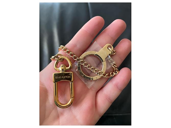 Porte-clés Louis Vuitton Doré Bijouterie dorée - vue 2