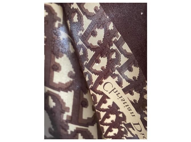Dior Oblique Monogram Maxi Schal Braun Seide - Ansicht 10
