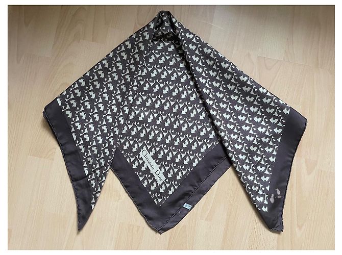 Dior Oblique Monogram Maxi Schal Braun Seide - Ansicht 2