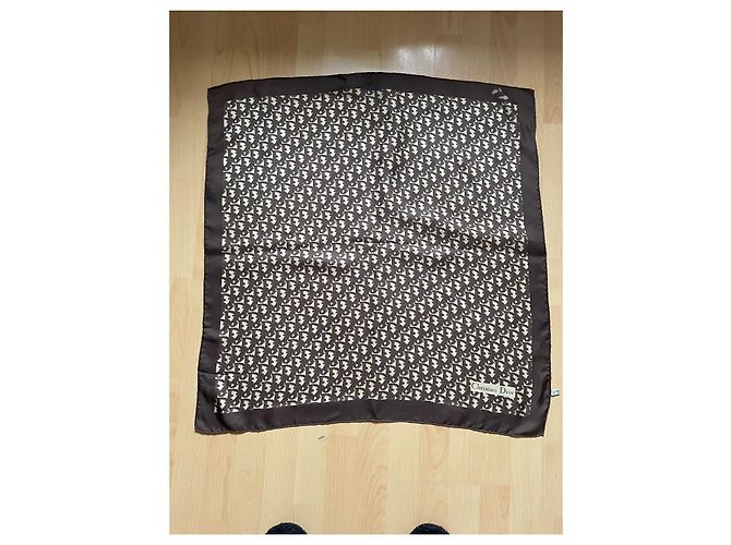 Dior Oblique Monogram Maxi Schal Braun Seide - Ansicht 3