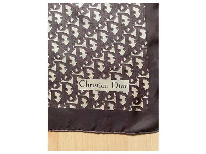 Dior Oblique Monogram Maxi Schal Braun Seide - Ansicht 4