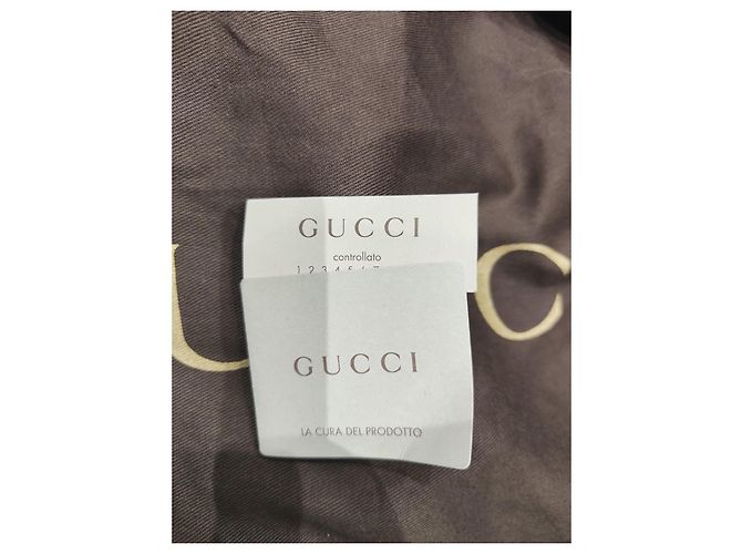 Borsa Gucci in tela e pelle bianca beige - vista 7