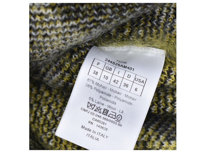 Dior Pullover aus gelbem Mohair mit Karomuster - Ansicht 3
