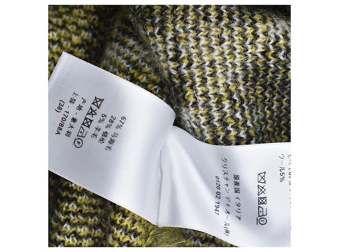 Dior Pullover aus gelbem Mohair mit Karomuster - Ansicht 4