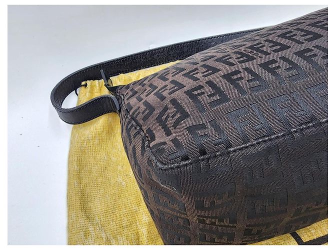 Borsa a Spalla Fendi Baguette Zucca Zucchino Marrone - vista 12