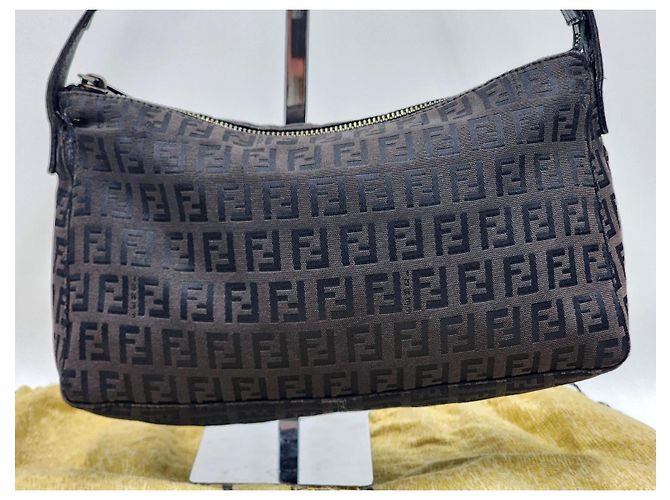 Borsa a Spalla Fendi Baguette Zucca Zucchino Marrone - vista 2