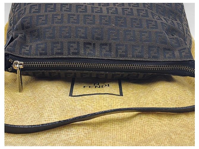 Borsa a Spalla Fendi Baguette Zucca Zucchino Marrone - vista 4