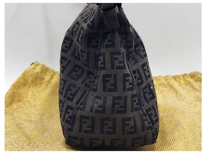 Borsa a Spalla Fendi Baguette Zucca Zucchino Marrone - vista 5