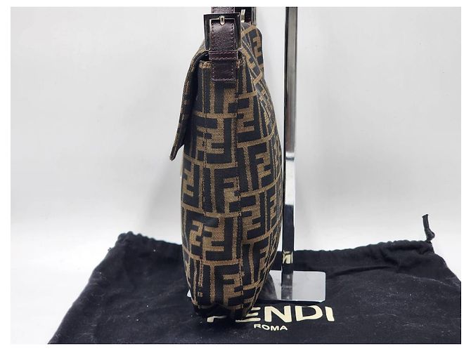 Borsa a Spalla Fendi Mamma Baguette Marrone - vista 7
