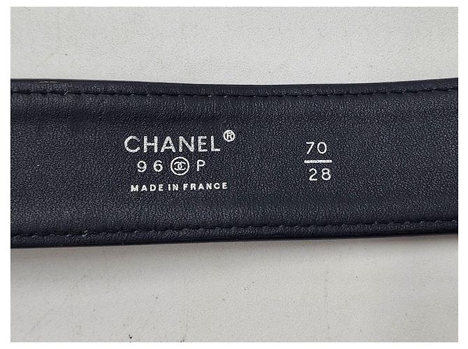 Chanel Leder- und Gunmetal-Silber-Schnallen-Gürtel Schwarz - Ansicht 11