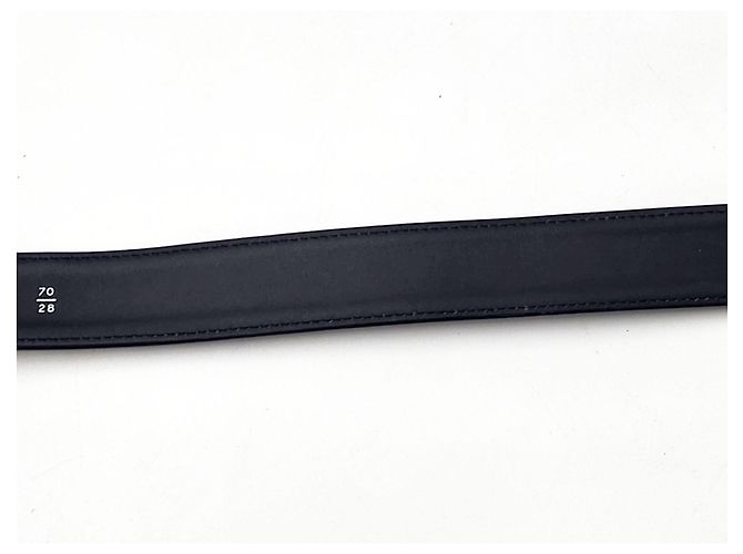 Chanel Leder- und Gunmetal-Silber-Schnallen-Gürtel Schwarz - Ansicht 14