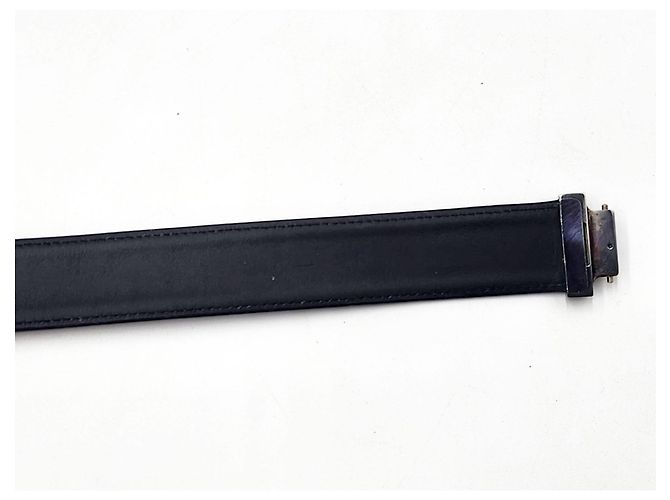 Chanel Leder- und Gunmetal-Silber-Schnallen-Gürtel Schwarz - Ansicht 15