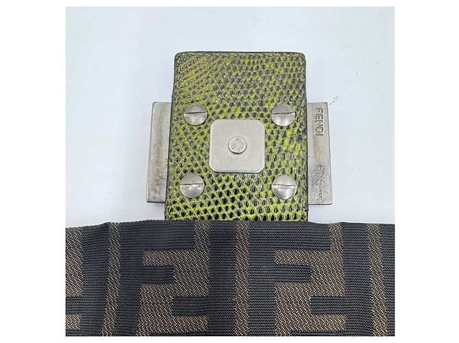 Borsa a Spalla Fendi Rare Beaded Baguette Zucca Zucchino Marrone - vista 16