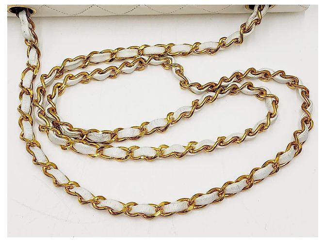 Chanel Classico Senza Tempo Flap Singolo Completo 24K GHW Bianco - vista 10