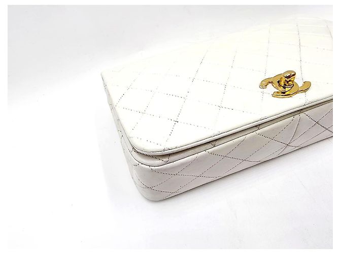 Chanel Classico Senza Tempo Flap Singolo Completo 24K GHW Bianco - vista 13