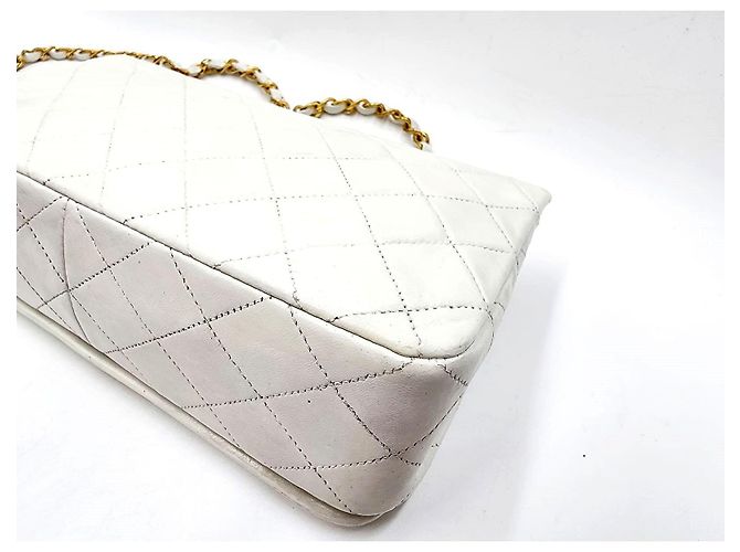 Chanel Classico Senza Tempo Flap Singolo Completo 24K GHW Bianco - vista 14