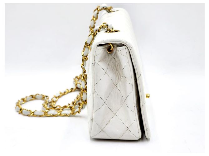 Chanel Classico Senza Tempo Flap Singolo Completo 24K GHW Bianco - vista 7