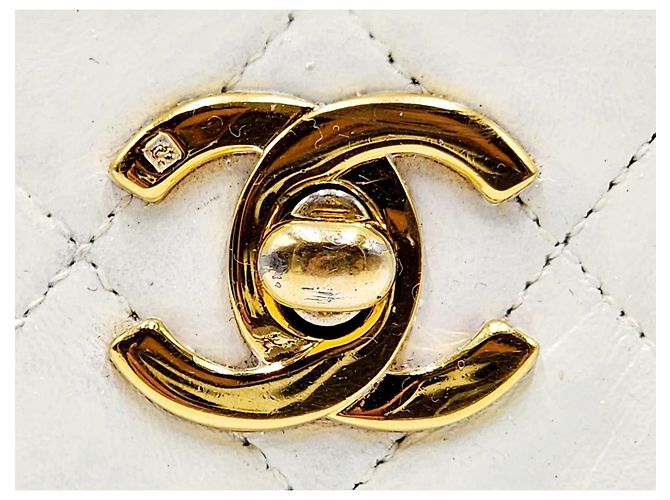 Chanel Classico Senza Tempo Flap Singolo Completo 24K GHW Bianco - vista 9