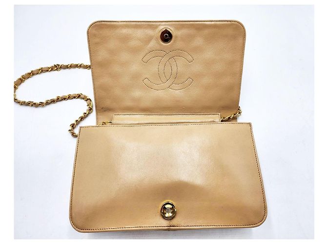 Chanel Timeless Classic Wallet on Chain (WOC) in Hardware Dorato 24K (GHW) Beige - vista 12