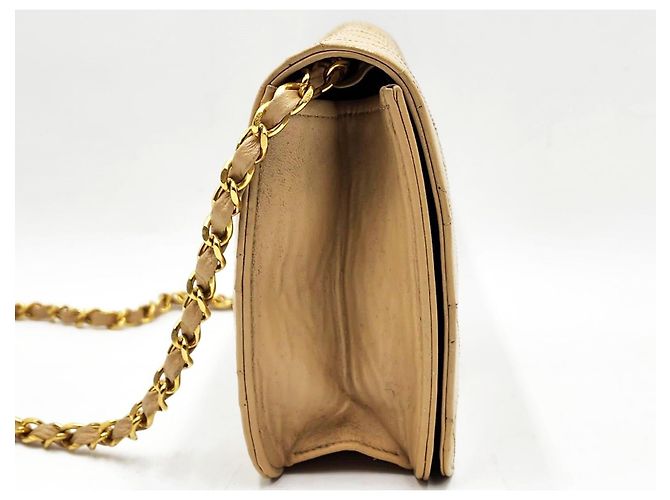 Chanel Timeless Classic Wallet on Chain (WOC) in Hardware Dorato 24K (GHW) Beige - vista 6