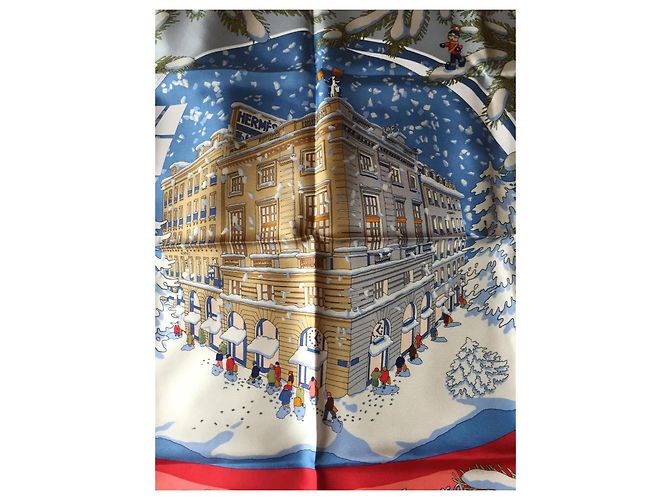 Lenço Hermès intitulado NOEL AU 24 FAUBOURG novo na sua caixa e na sua caixa externa - vista 6