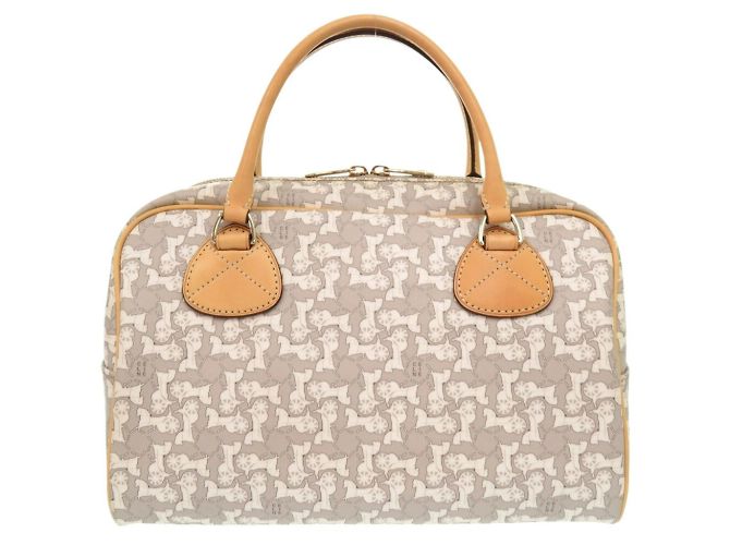 Céline Borsa a mano con motivo carrozza Sulky Celine Marrone Bianco Beige - vista 3