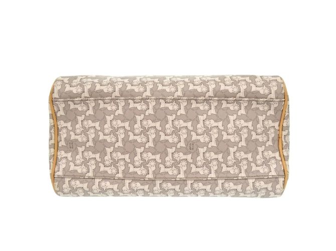 Céline Borsa a mano con motivo carrozza Sulky Celine Marrone Bianco Beige - vista 4
