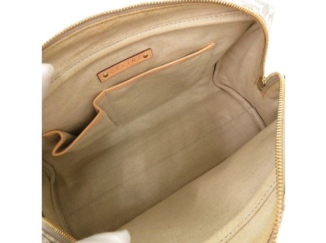 Céline Borsa a mano con motivo carrozza Sulky Celine Marrone Bianco Beige - vista 7