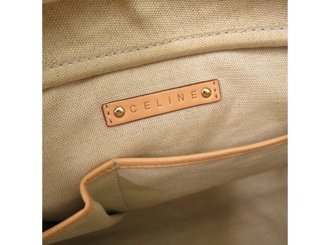Céline Borsa a mano con motivo carrozza Sulky Celine Marrone Bianco Beige - vista 8