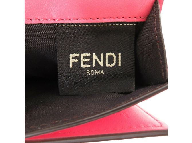 Carteira tri-fold Fendi Baguette Micro Zucca Rosa - vista 8