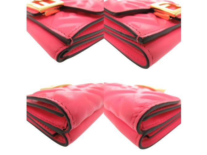 Carteira tri-fold Fendi Baguette Micro Zucca Rosa - vista 9