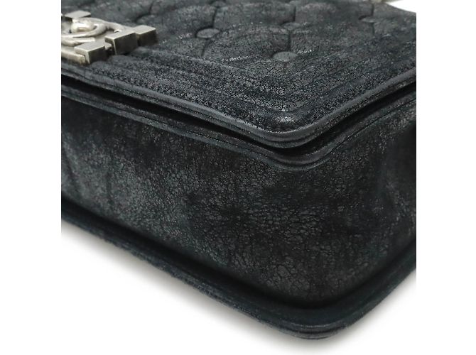 Borsa Chanel Boy Matelassé Coco Mark con catena Nero - vista 4