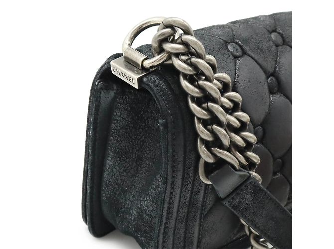 Borsa Chanel Boy Matelassé Coco Mark con catena Nero - vista 5