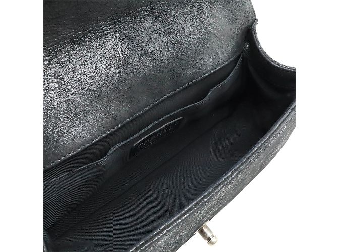 Borsa Chanel Boy Matelassé Coco Mark con catena Nero - vista 7
