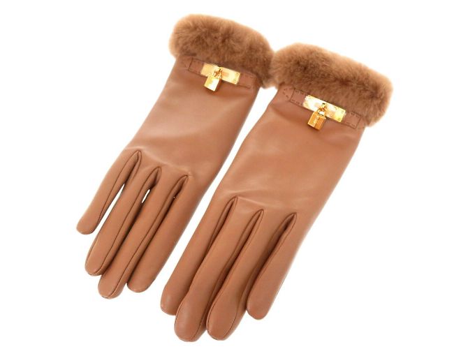 Hermès Hermes Kelly Handschuhe in Camel Kamel - Ansicht 2