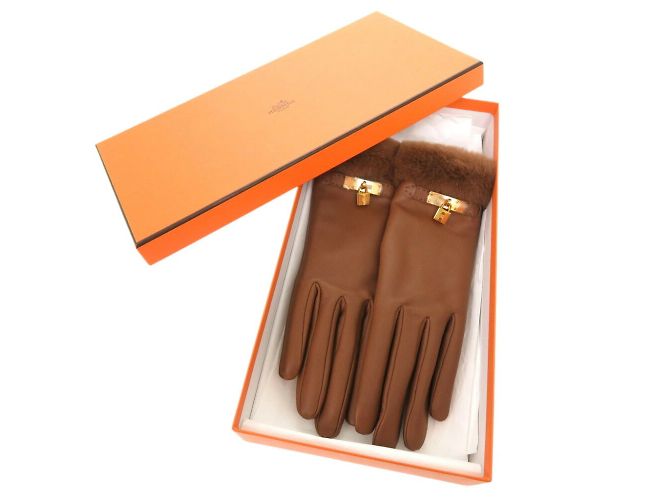 Hermès Hermes Kelly Handschuhe in Camel Kamel - Ansicht 3