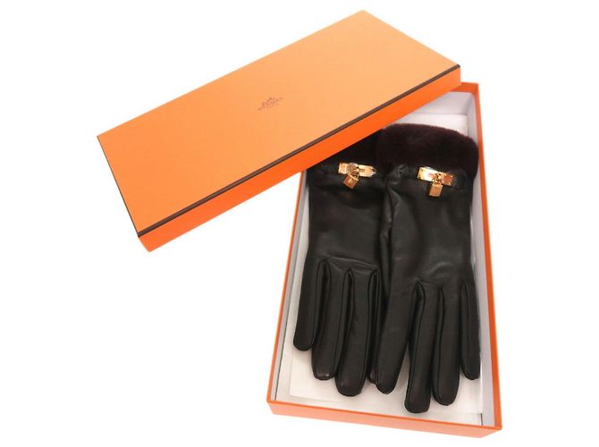 Hermès Hermes Kelly Handschuhe in Schwarz - Ansicht 3